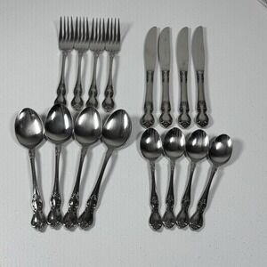 Easterling Valhalla Stainless Flatware Set 16 Pieces Fork Knife Spoon Vintage